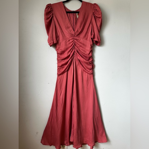 FARM RIO Elegant Pink Ruched Máxi Dress - Picture 3 of 10